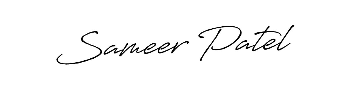 How to make Sameer Patel name signature. Use Antro_Vectra_Bolder style for creating short signs online. This is the latest handwritten sign. Sameer Patel signature style 7 images and pictures png