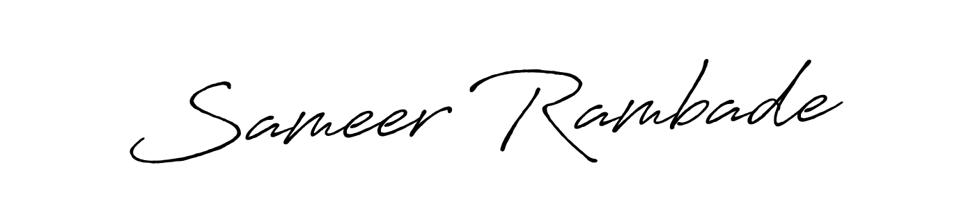 Antro_Vectra_Bolder is a professional signature style that is perfect for those who want to add a touch of class to their signature. It is also a great choice for those who want to make their signature more unique. Get Sameer Rambade name to fancy signature for free. Sameer Rambade signature style 7 images and pictures png