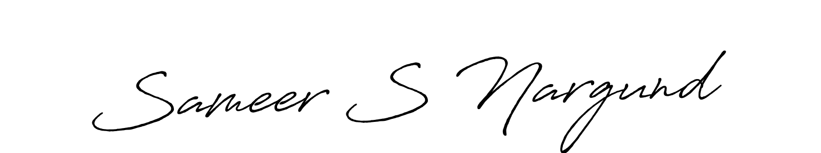 It looks lik you need a new signature style for name Sameer S Nargund. Design unique handwritten (Antro_Vectra_Bolder) signature with our free signature maker in just a few clicks. Sameer S Nargund signature style 7 images and pictures png