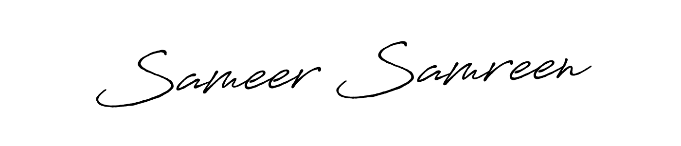 How to make Sameer Samreen signature? Antro_Vectra_Bolder is a professional autograph style. Create handwritten signature for Sameer Samreen name. Sameer Samreen signature style 7 images and pictures png