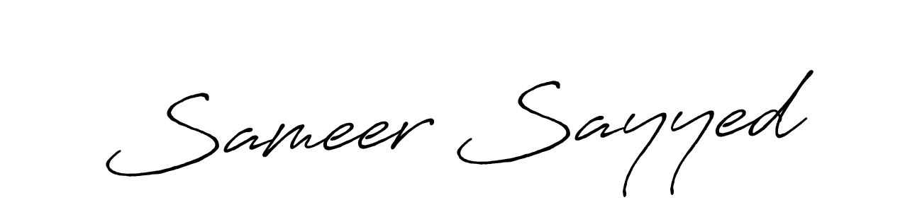 Create a beautiful signature design for name Sameer Sayyed. With this signature (Antro_Vectra_Bolder) fonts, you can make a handwritten signature for free. Sameer Sayyed signature style 7 images and pictures png