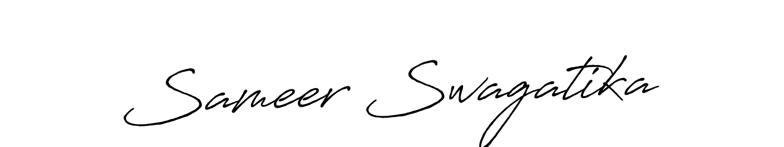 Similarly Antro_Vectra_Bolder is the best handwritten signature design. Signature creator online .You can use it as an online autograph creator for name Sameer Swagatika. Sameer Swagatika signature style 7 images and pictures png