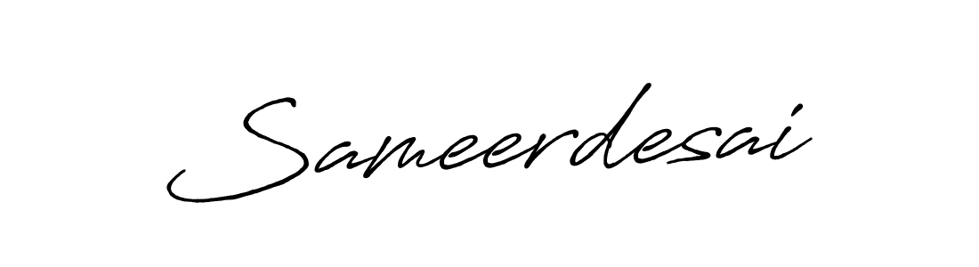 Use a signature maker to create a handwritten signature online. With this signature software, you can design (Antro_Vectra_Bolder) your own signature for name Sameerdesai. Sameerdesai signature style 7 images and pictures png