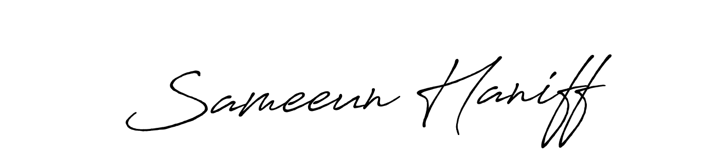 Use a signature maker to create a handwritten signature online. With this signature software, you can design (Antro_Vectra_Bolder) your own signature for name Sameeun Haniff. Sameeun Haniff signature style 7 images and pictures png