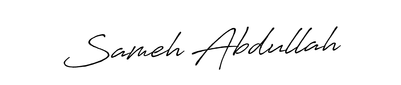 Make a beautiful signature design for name Sameh Abdullah. With this signature (Antro_Vectra_Bolder) style, you can create a handwritten signature for free. Sameh Abdullah signature style 7 images and pictures png