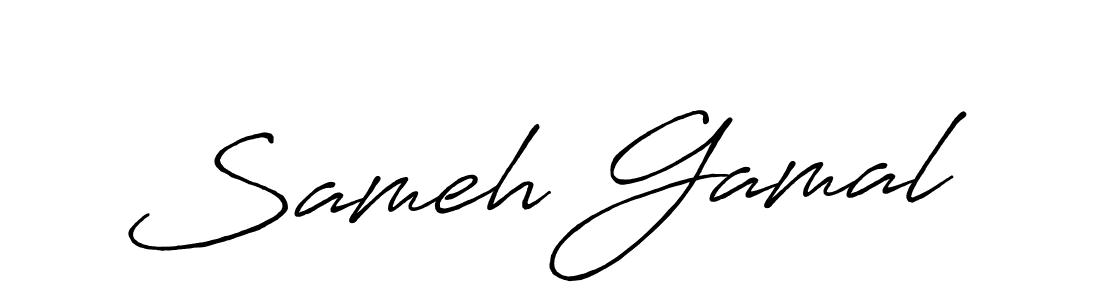 if you are searching for the best signature style for your name Sameh Gamal. so please give up your signature search. here we have designed multiple signature styles  using Antro_Vectra_Bolder. Sameh Gamal signature style 7 images and pictures png