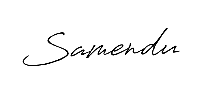 How to make Samendu name signature. Use Antro_Vectra_Bolder style for creating short signs online. This is the latest handwritten sign. Samendu signature style 7 images and pictures png