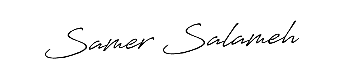 The best way (Antro_Vectra_Bolder) to make a short signature is to pick only two or three words in your name. The name Samer Salameh include a total of six letters. For converting this name. Samer Salameh signature style 7 images and pictures png