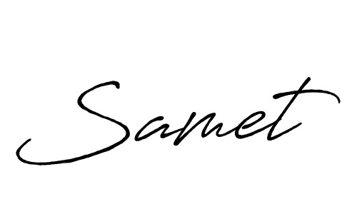 How to make Samet name signature. Use Antro_Vectra_Bolder style for creating short signs online. This is the latest handwritten sign. Samet signature style 7 images and pictures png