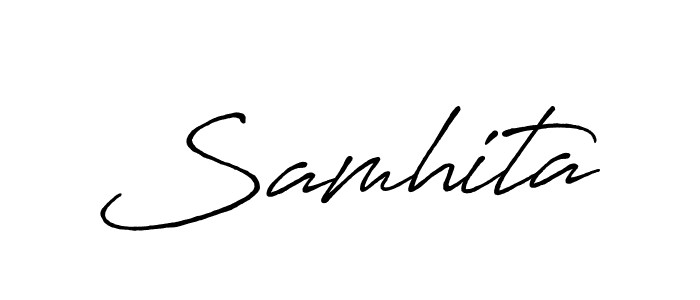 How to make Samhita name signature. Use Antro_Vectra_Bolder style for creating short signs online. This is the latest handwritten sign. Samhita signature style 7 images and pictures png