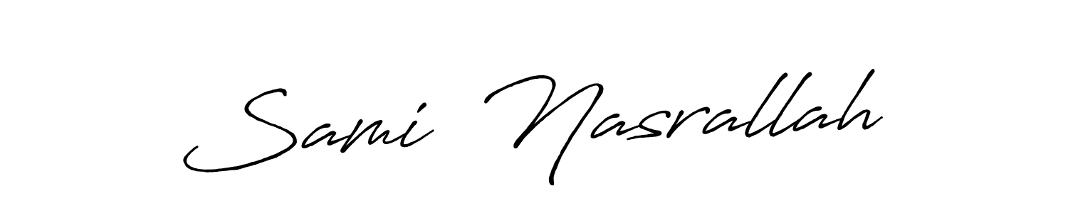 Make a beautiful signature design for name Sami  Nasrallah. With this signature (Antro_Vectra_Bolder) style, you can create a handwritten signature for free. Sami  Nasrallah signature style 7 images and pictures png