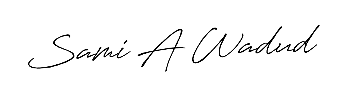 Similarly Antro_Vectra_Bolder is the best handwritten signature design. Signature creator online .You can use it as an online autograph creator for name Sami A Wadud. Sami A Wadud signature style 7 images and pictures png