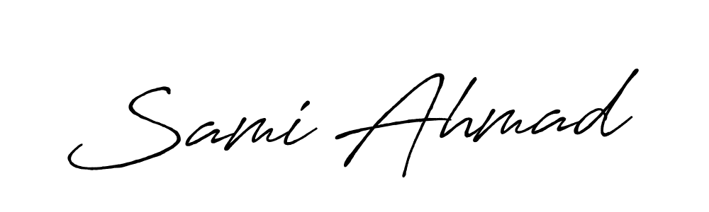 This is the best signature style for the Sami Ahmad name. Also you like these signature font (Antro_Vectra_Bolder). Mix name signature. Sami Ahmad signature style 7 images and pictures png