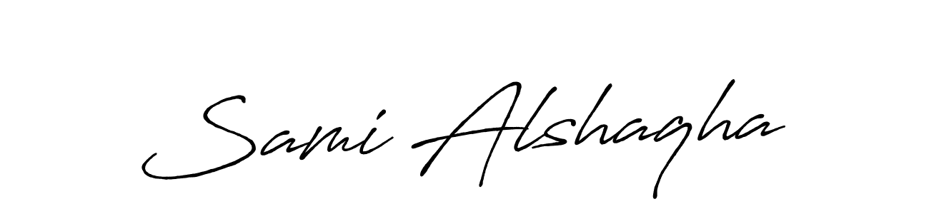 Make a beautiful signature design for name Sami Alshaqha. With this signature (Antro_Vectra_Bolder) style, you can create a handwritten signature for free. Sami Alshaqha signature style 7 images and pictures png