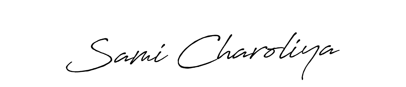 Sami Charoliya stylish signature style. Best Handwritten Sign (Antro_Vectra_Bolder) for my name. Handwritten Signature Collection Ideas for my name Sami Charoliya. Sami Charoliya signature style 7 images and pictures png