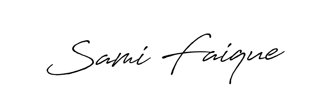 Create a beautiful signature design for name Sami Faique. With this signature (Antro_Vectra_Bolder) fonts, you can make a handwritten signature for free. Sami Faique signature style 7 images and pictures png