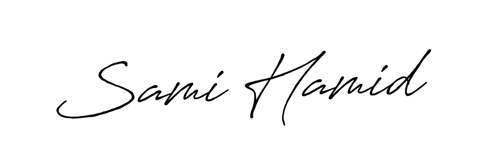 Also You can easily find your signature by using the search form. We will create Sami Hamid name handwritten signature images for you free of cost using Antro_Vectra_Bolder sign style. Sami Hamid signature style 7 images and pictures png