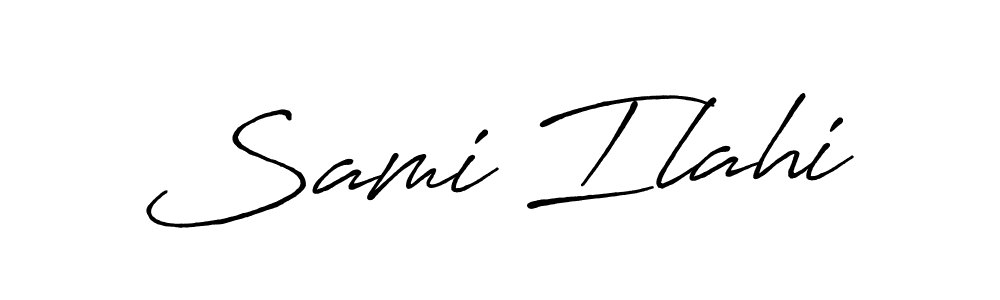 You should practise on your own different ways (Antro_Vectra_Bolder) to write your name (Sami Ilahi) in signature. don't let someone else do it for you. Sami Ilahi signature style 7 images and pictures png