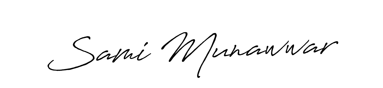 Design your own signature with our free online signature maker. With this signature software, you can create a handwritten (Antro_Vectra_Bolder) signature for name Sami Munawwar. Sami Munawwar signature style 7 images and pictures png