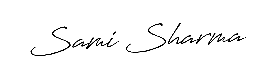 Use a signature maker to create a handwritten signature online. With this signature software, you can design (Antro_Vectra_Bolder) your own signature for name Sami Sharma. Sami Sharma signature style 7 images and pictures png