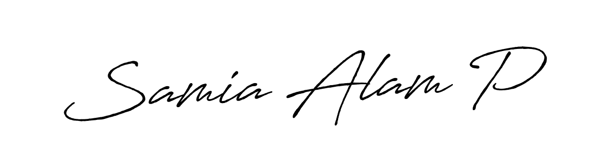 Make a short Samia Alam P signature style. Manage your documents anywhere anytime using Antro_Vectra_Bolder. Create and add eSignatures, submit forms, share and send files easily. Samia Alam P signature style 7 images and pictures png