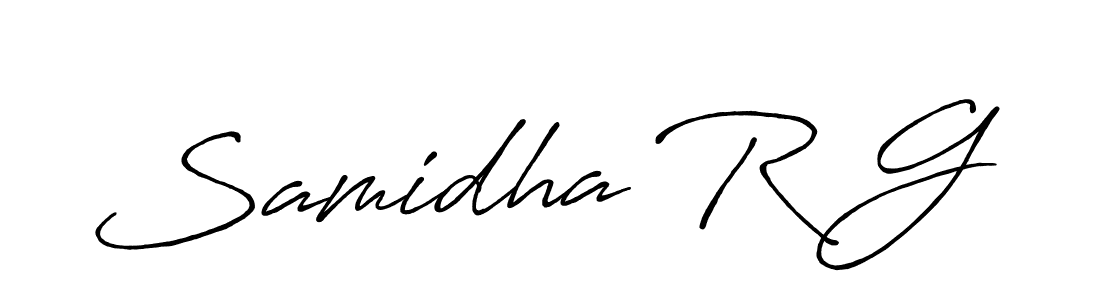 Similarly Antro_Vectra_Bolder is the best handwritten signature design. Signature creator online .You can use it as an online autograph creator for name Samidha R G. Samidha R G signature style 7 images and pictures png