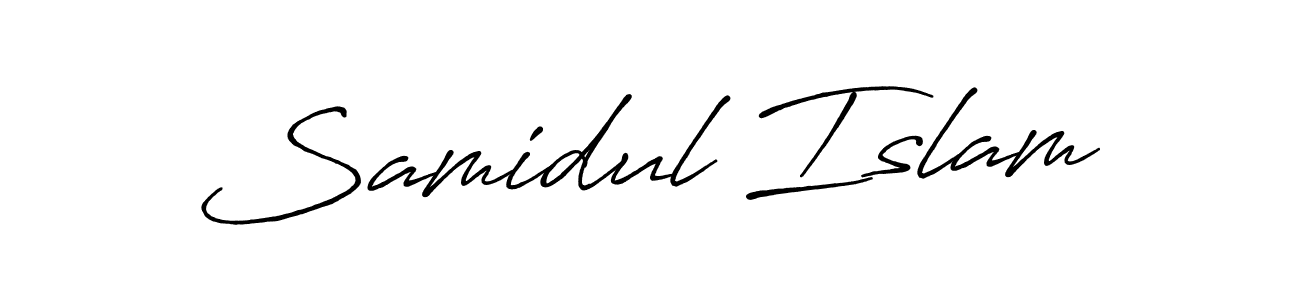 Create a beautiful signature design for name Samidul Islam. With this signature (Antro_Vectra_Bolder) fonts, you can make a handwritten signature for free. Samidul Islam signature style 7 images and pictures png