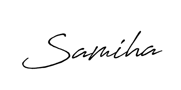 Also You can easily find your signature by using the search form. We will create Samiha name handwritten signature images for you free of cost using Antro_Vectra_Bolder sign style. Samiha signature style 7 images and pictures png