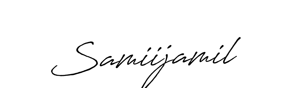 How to make Samiijamil name signature. Use Antro_Vectra_Bolder style for creating short signs online. This is the latest handwritten sign. Samiijamil signature style 7 images and pictures png