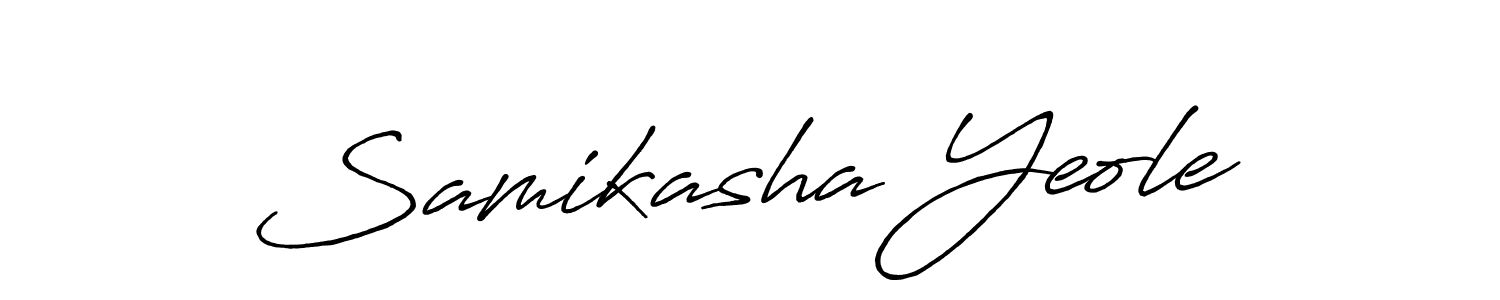 if you are searching for the best signature style for your name Samikasha Yeole. so please give up your signature search. here we have designed multiple signature styles  using Antro_Vectra_Bolder. Samikasha Yeole signature style 7 images and pictures png