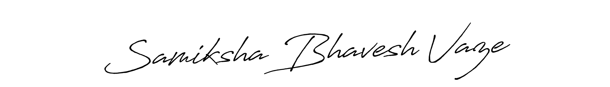The best way (Antro_Vectra_Bolder) to make a short signature is to pick only two or three words in your name. The name Samiksha Bhavesh Vaze include a total of six letters. For converting this name. Samiksha Bhavesh Vaze signature style 7 images and pictures png