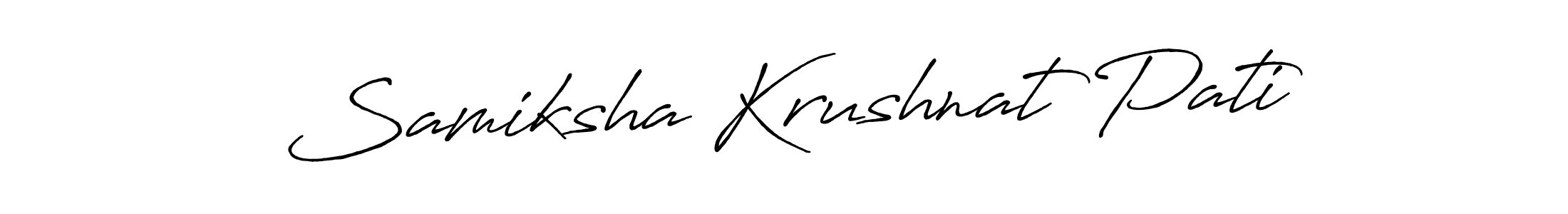 Also You can easily find your signature by using the search form. We will create Samiksha Krushnat Pati name handwritten signature images for you free of cost using Antro_Vectra_Bolder sign style. Samiksha Krushnat Pati signature style 7 images and pictures png