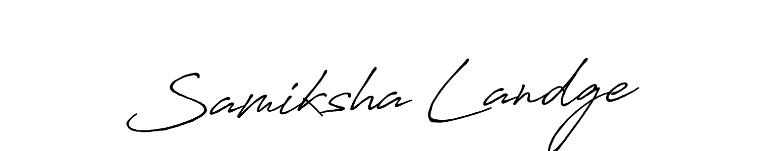 Similarly Antro_Vectra_Bolder is the best handwritten signature design. Signature creator online .You can use it as an online autograph creator for name Samiksha Landge. Samiksha Landge signature style 7 images and pictures png