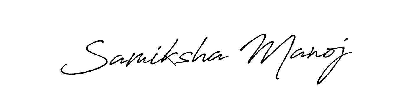 Samiksha Manoj stylish signature style. Best Handwritten Sign (Antro_Vectra_Bolder) for my name. Handwritten Signature Collection Ideas for my name Samiksha Manoj. Samiksha Manoj signature style 7 images and pictures png