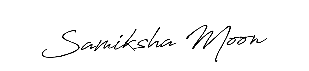 You should practise on your own different ways (Antro_Vectra_Bolder) to write your name (Samiksha Moon) in signature. don't let someone else do it for you. Samiksha Moon signature style 7 images and pictures png