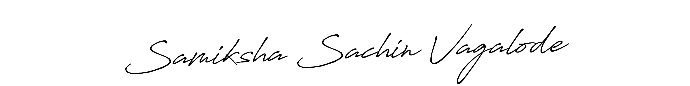 The best way (Antro_Vectra_Bolder) to make a short signature is to pick only two or three words in your name. The name Samiksha Sachin Vagalode include a total of six letters. For converting this name. Samiksha Sachin Vagalode signature style 7 images and pictures png