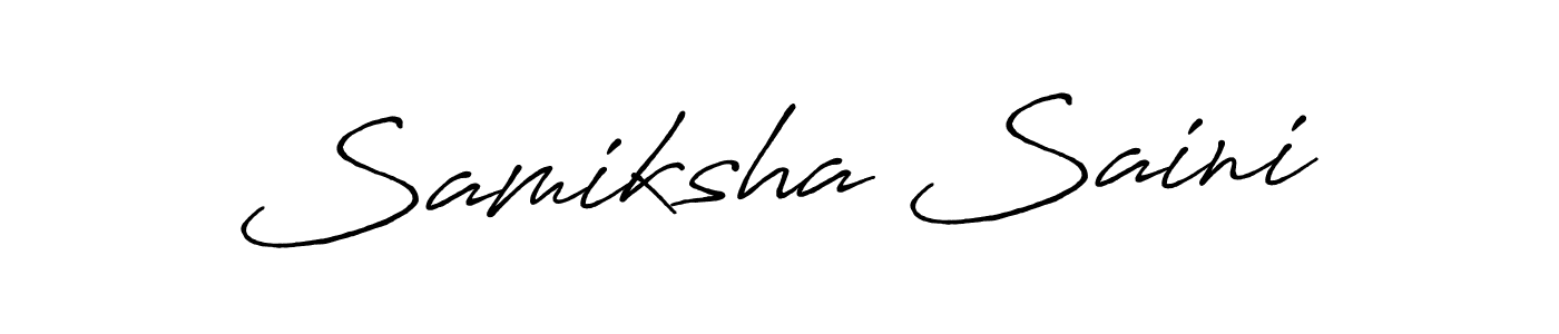 How to make Samiksha Saini name signature. Use Antro_Vectra_Bolder style for creating short signs online. This is the latest handwritten sign. Samiksha Saini signature style 7 images and pictures png