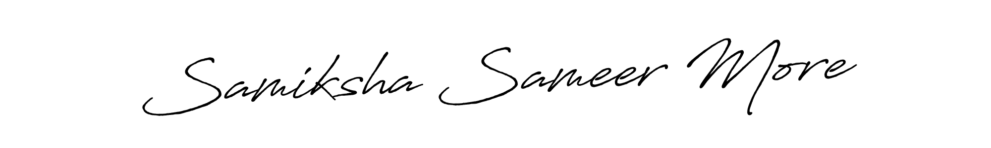 How to make Samiksha Sameer More signature? Antro_Vectra_Bolder is a professional autograph style. Create handwritten signature for Samiksha Sameer More name. Samiksha Sameer More signature style 7 images and pictures png
