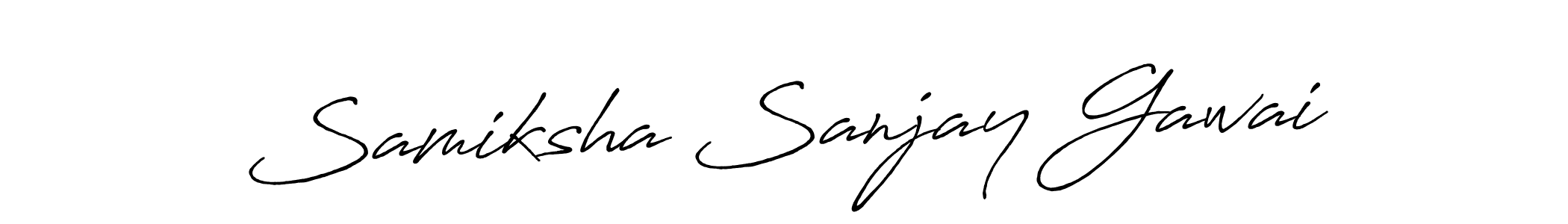 Create a beautiful signature design for name Samiksha Sanjay Gawai. With this signature (Antro_Vectra_Bolder) fonts, you can make a handwritten signature for free. Samiksha Sanjay Gawai signature style 7 images and pictures png