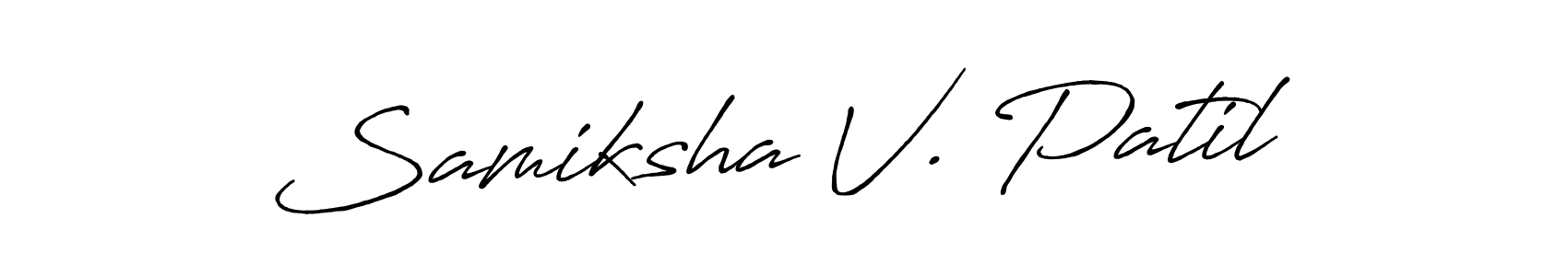 Create a beautiful signature design for name Samiksha V. Patil. With this signature (Antro_Vectra_Bolder) fonts, you can make a handwritten signature for free. Samiksha V. Patil signature style 7 images and pictures png