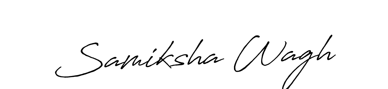 The best way (Antro_Vectra_Bolder) to make a short signature is to pick only two or three words in your name. The name Samiksha Wagh include a total of six letters. For converting this name. Samiksha Wagh signature style 7 images and pictures png