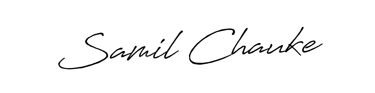 You should practise on your own different ways (Antro_Vectra_Bolder) to write your name (Samil Chauke) in signature. don't let someone else do it for you. Samil Chauke signature style 7 images and pictures png