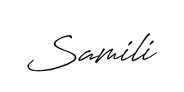It looks lik you need a new signature style for name Samili. Design unique handwritten (Antro_Vectra_Bolder) signature with our free signature maker in just a few clicks. Samili signature style 7 images and pictures png