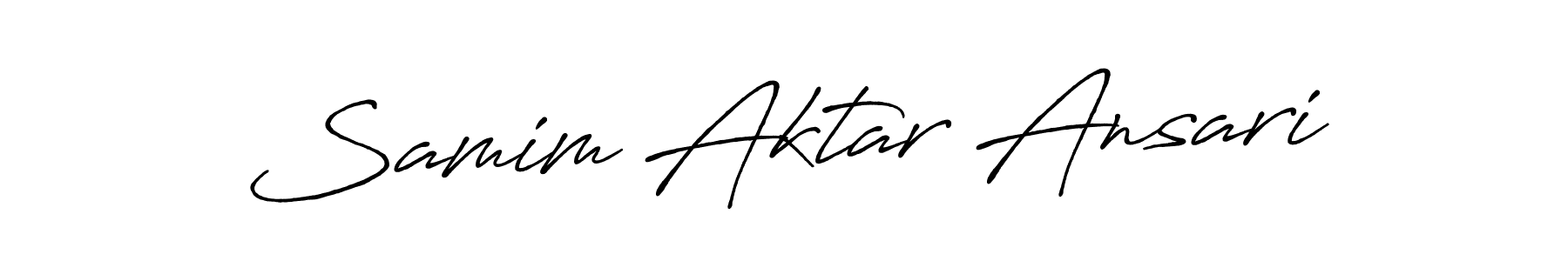 How to make Samim Aktar Ansari name signature. Use Antro_Vectra_Bolder style for creating short signs online. This is the latest handwritten sign. Samim Aktar Ansari signature style 7 images and pictures png