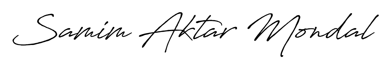 The Antro_Vectra_Bolder lettering style adds unique flourish to name Samim Aktar Mondal. Stand out with a custom digital autograph made in seconds. Samim Aktar Mondal signature style 7 images and pictures png