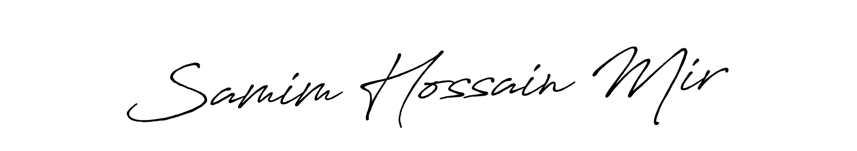 The best way (Antro_Vectra_Bolder) to make a short signature is to pick only two or three words in your name. The name Samim Hossain Mir include a total of six letters. For converting this name. Samim Hossain Mir signature style 7 images and pictures png