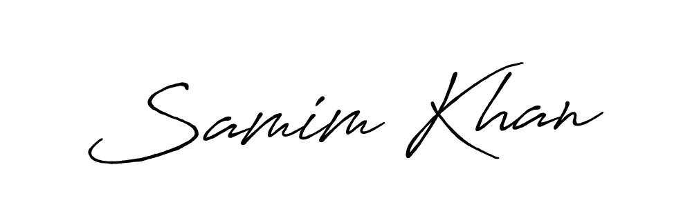 The best way (Antro_Vectra_Bolder) to make a short signature is to pick only two or three words in your name. The name Samim Khan include a total of six letters. For converting this name. Samim Khan signature style 7 images and pictures png