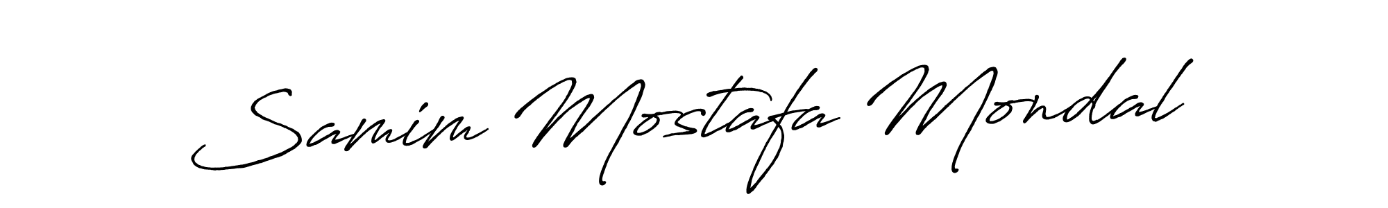 How to make Samim Mostafa Mondal name signature. Use Antro_Vectra_Bolder style for creating short signs online. This is the latest handwritten sign. Samim Mostafa Mondal signature style 7 images and pictures png