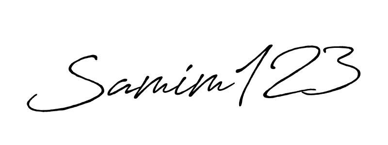Use a signature maker to create a handwritten signature online. With this signature software, you can design (Antro_Vectra_Bolder) your own signature for name Samim123. Samim123 signature style 7 images and pictures png