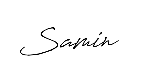 You should practise on your own different ways (Antro_Vectra_Bolder) to write your name (Samin ) in signature. don't let someone else do it for you. Samin  signature style 7 images and pictures png